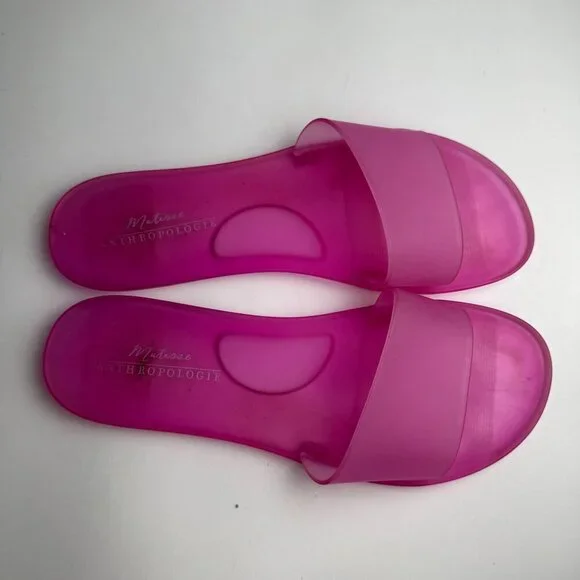 Anthropologie Matisse Jelly Slides Sandals Pink Size 9 Beach Pool Vacation - Picture 4 of 10
